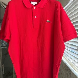 LACOSTE 🐊Classic Red Polo Shirt for Men